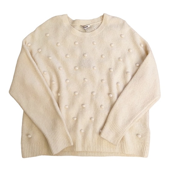 Madewell Bobble Pullover Sweater in Antique Ivory Size Large New - Picture 3 of 7